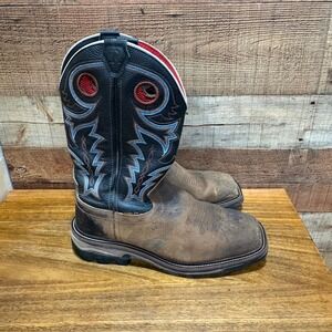 R. Watson Mens 11.5EE Coffee Distressed Buffalo Steel Toe Work Boots